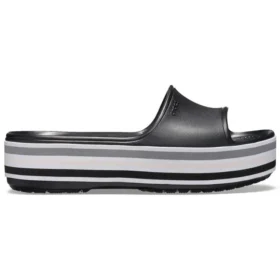 Crocband Platform-slippers “Black Grey White”