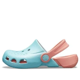 Electro Clogs met achterband en ronde neus “Blue Pink”