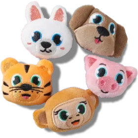 Fuzzy Animal 5-pack Jibbitz bedels