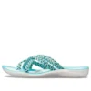 Gebreide Teenslippers Blauw Wit