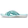 Gebreide Teenslippers Blauw Wit