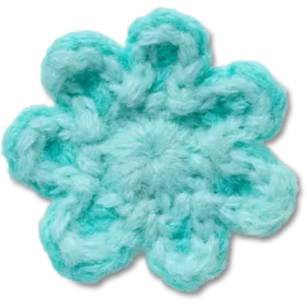 Gehaakte blauwe bloem Jibbitz™-bedels