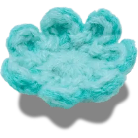 Gehaakte blauwe bloem Jibbitz™-bedels