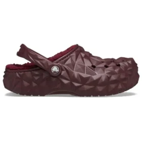 Gevoerde geometrische Clogs “Dark Cherry”
