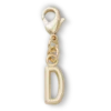 Gouden letter D-bedeltje Jibbitz™-bedels