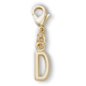 Gouden letter D-bedeltje Jibbitz™-bedels