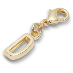 Gouden letter D-bedeltje Jibbitz™-bedels