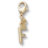 Gouden letter F-bedeltje Jibbitz™-bedels