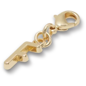 Gouden letter F-bedeltje Jibbitz™-bedels