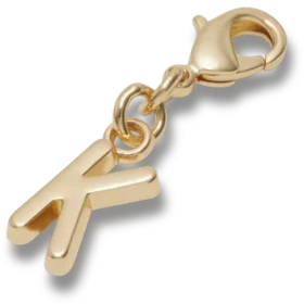 Gouden letter K-bedeltje Jibbitz™-bedels