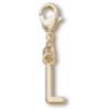 Gouden letter L-bedeltje Jibbitz™-bedels