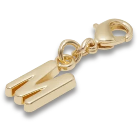 Gouden letter M-bedeltje Jibbitz™-bedels
