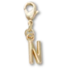 Gouden letter N-bedeltje Jibbitz™-bedels