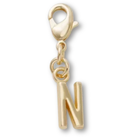 Gouden letter N-bedeltje Jibbitz™-bedels