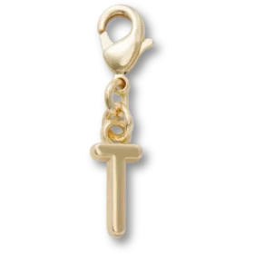 Gouden letter T-bedeltje Jibbitz™-bedels