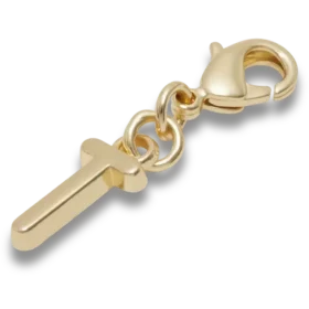 Gouden letter T-bedeltje Jibbitz™-bedels
