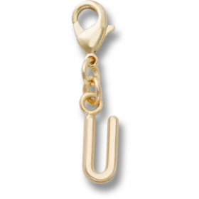 Gouden letter U-bedeltje Jibbitz™-bedels