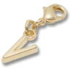 Gouden letter V-bedel Jibbitz bedel