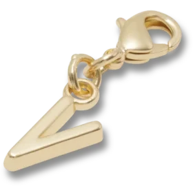 Gouden letter V-bedel Jibbitz bedel