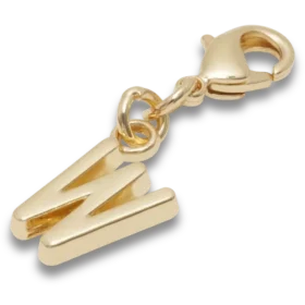 Gouden letter W-bedeltje Jibbitz bedels