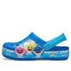 Grappige Shark Small Crocs platte strand- en sportsandalen in blauw