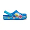 Grappige Shark Small Crocs platte strand- en sportsandalen in blauw