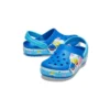 Grappige Shark Small Crocs platte strand- en sportsandalen in blauw