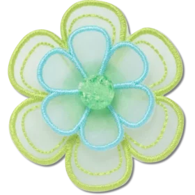 Groene Jibbitz bedels met bloem van gaas