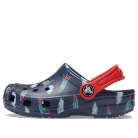 Iconische lichtgewicht Clogs met enkelbandjes “Blue Red”