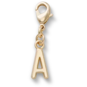 Jibbitz bedels met gouden letter ‘a’