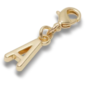 Jibbitz bedels met gouden letter ‘a’