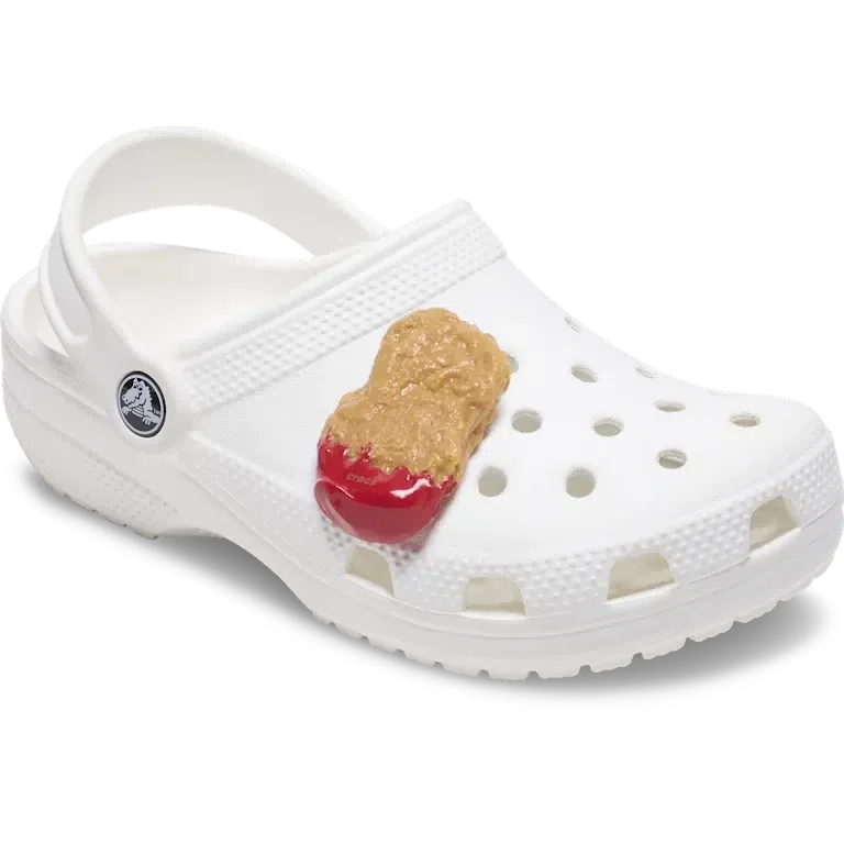 Jibbitz bedels met kipnugget in ketchup Jibbitz bedels met kipnugget in ketchup