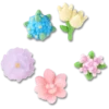 Jibbitz bedels met kralenbloemen (set van 5)