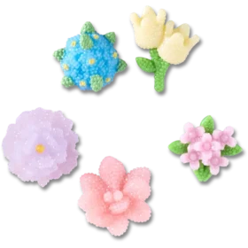 Jibbitz bedels met kralenbloemen (set van 5)