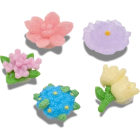 Jibbitz bedels met kralenbloemen (set van 5)
