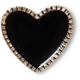 Jibbitz bedels met zwart hart en gouden rand