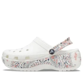 Klassieke Americana Paisley-Platform Clogs “Wit”