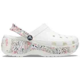 Klassieke Americana Paisley-Platform Clogs “Wit”