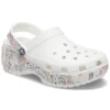 Klassieke Americana Paisley-Platform Clogs “Wit”