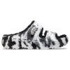 Klassieke Cozzzy-sandalen met marmerpatroon “Black White”