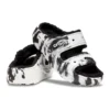 Klassieke Cozzzy-sandalen met marmerpatroon “Black White”