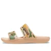 Klassieke Crocs met krokodillenprint en camouflagepatroon “Tan Green”