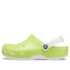 Klassieke Glow in the Dark-Clogs “Limoengroen Wit”
