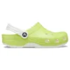 Klassieke Glow in the Dark-Clogs “Limoengroen Wit”