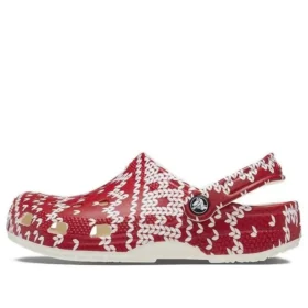 Klassieke kersttrui met print “Red White”