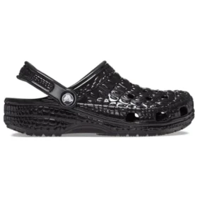 Klassieke Metallic Crocskin Clogs “Black”