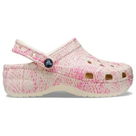 Klassieke Platform Clog met slangenprint “Pink”