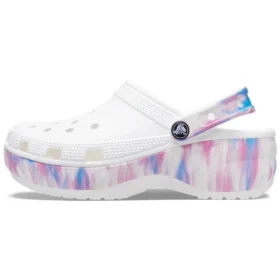 Klassieke Platform Clog “Wit Paars”
