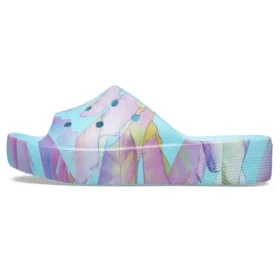 Klassieke platform-slipper met palmprint “Blue Multi-Color”
