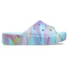 Klassieke platform-slipper met palmprint “Blue Multi-Color”